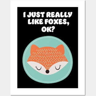 Fox Foxes Sleep Sleeping Watercolor Polygon Idea Posters and Art